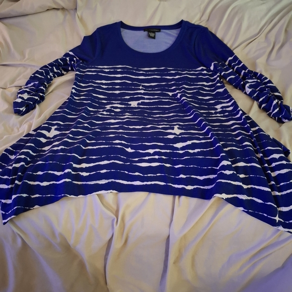 Grace Elements Blue and White Striped Women's Tunic - Picture 3 of 6